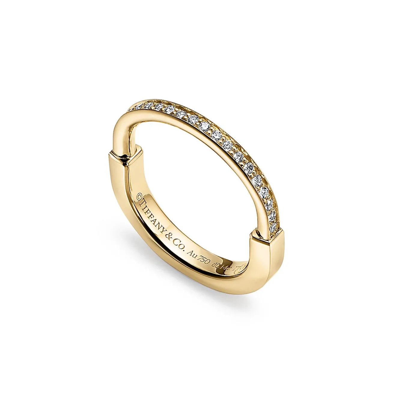 Tiffany & Co. Tiffany Lock Ring in Yellow Gold with Diamonds | ^ Rings|Gifts for Her