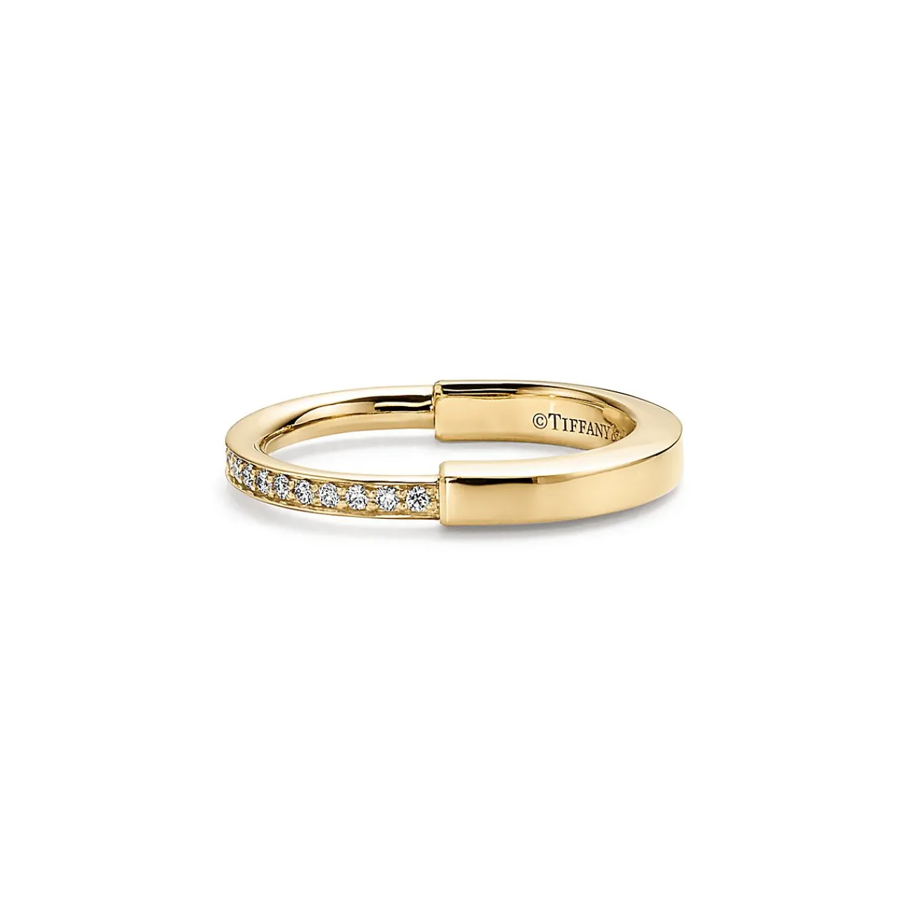 Tiffany & Co. Tiffany Lock Ring in Yellow Gold with Diamonds | ^ Rings|Gifts for Her