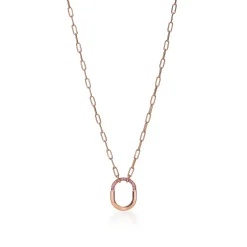 Tiffany & Co. Tiffany Lock Small Pendant in Rose Gold with Pink Sapphires | ^ Necklaces & Pendants|Gifts for Her