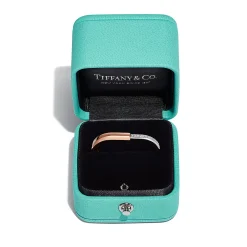 Tiffany & Co. Tiffany Lock Two-finger Ring in Rose and White Gold with Diamonds | ^ Rings|Stacking Rings