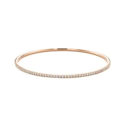 Tiffany & Co. Tiffany Metro bangle in 18k rose gold with diamonds, medium. | ^ Bracelets|Dainty Jewelry