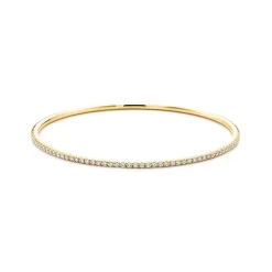 Tiffany & Co. Tiffany Metro bangle in 18k gold with diamonds, medium. | ^ Bracelets|Gold Jewelry