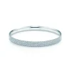 Tiffany & Co. Tiffany Metro five-row bangle in 18k white gold with diamonds, medium. | ^ Bracelets|Diamond Jewelry