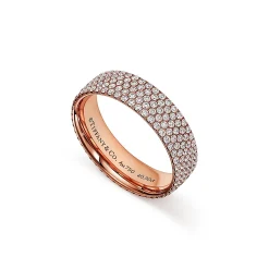 Tiffany & Co. Tiffany Metro Five-row Ring in Rose Gold with Diamonds | ^ Rings|Stacking Rings