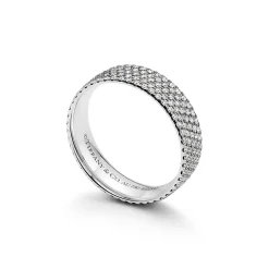 Tiffany & Co. Tiffany Metro five-row ring in 18k white gold with diamonds. | ^Women Rings|Stacking Rings