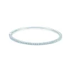 Tiffany & Co. Tiffany Metro hinged bangle in 18k white gold with diamonds, large. | ^ Bracelets|Dainty Jewelry