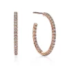 Tiffany & Co. Tiffany Metro Hoop Earrings in Rose Gold with Diamonds, Medium | ^ Earrings|Hoop Earrings