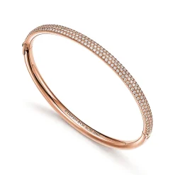 Tiffany & Co. Tiffany Metro Three-row Hinged Bangle in Rose Gold with Diamonds | ^ Bracelets|Rose Gold Jewelry