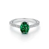 Tiffany & Co. Tiffany Novo® Oval Emerald Ring in Platinum with Pavé Diamonds | ^ Rings|Diamond Jewelry