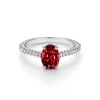 Tiffany & Co. Tiffany Novo® Oval Ruby Ring in Platinum with Pavé Diamonds | ^ Rings|Diamond Jewelry