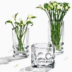 Tiffany & Co. Tiffany Pearl Cut vase in mouth-blown crystal glass, 12