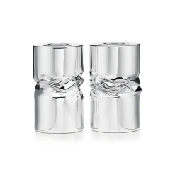 Tiffany & Co. Tiffany Silver Crush Candlesticks in Sterling Silver, Set of Two | ^ The Home|Housewarming Gifts