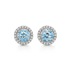 Tiffany & Co. Tiffany Soleste® earrings in platinum with aquamarines and diamonds. | ^ Earrings|Gifts for Her