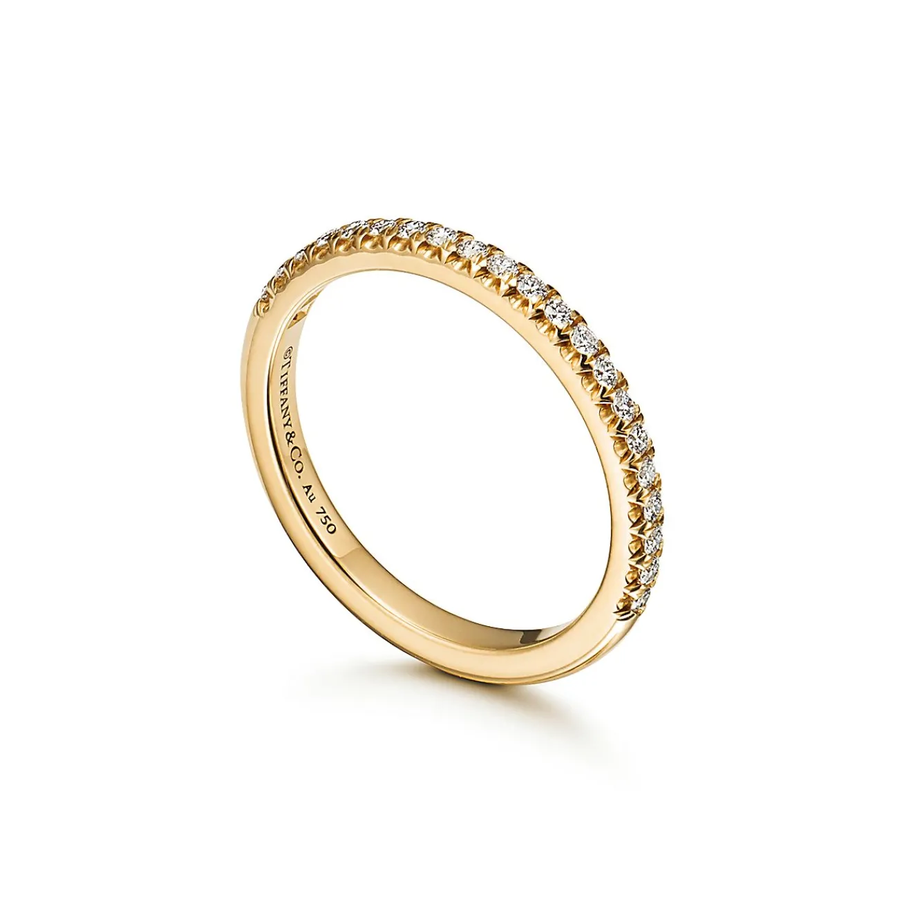 Tiffany & Co. Tiffany Soleste® Half Eternity Ring in Yellow Gold with Diamonds | ^Women Rings|Stacking Rings