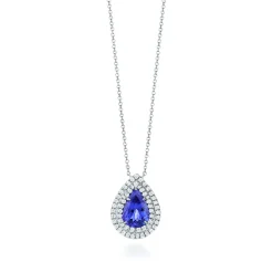 Tiffany & Co. Tiffany Soleste Pendant in platinum with a pear-shaped tanzanite. | ^ Necklaces & Pendants|Platinum Jewelry