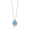 Tiffany & Co. Tiffany Soleste® pendant in platinum with an aquamarine and diamonds. | ^ Necklaces & Pendants|Gifts for Her