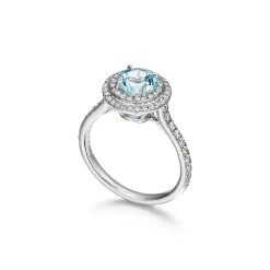 Tiffany & Co. Tiffany Soleste® ring in platinum with a .70-carat aquamarine and diamonds. | ^ Rings|Gifts for Her