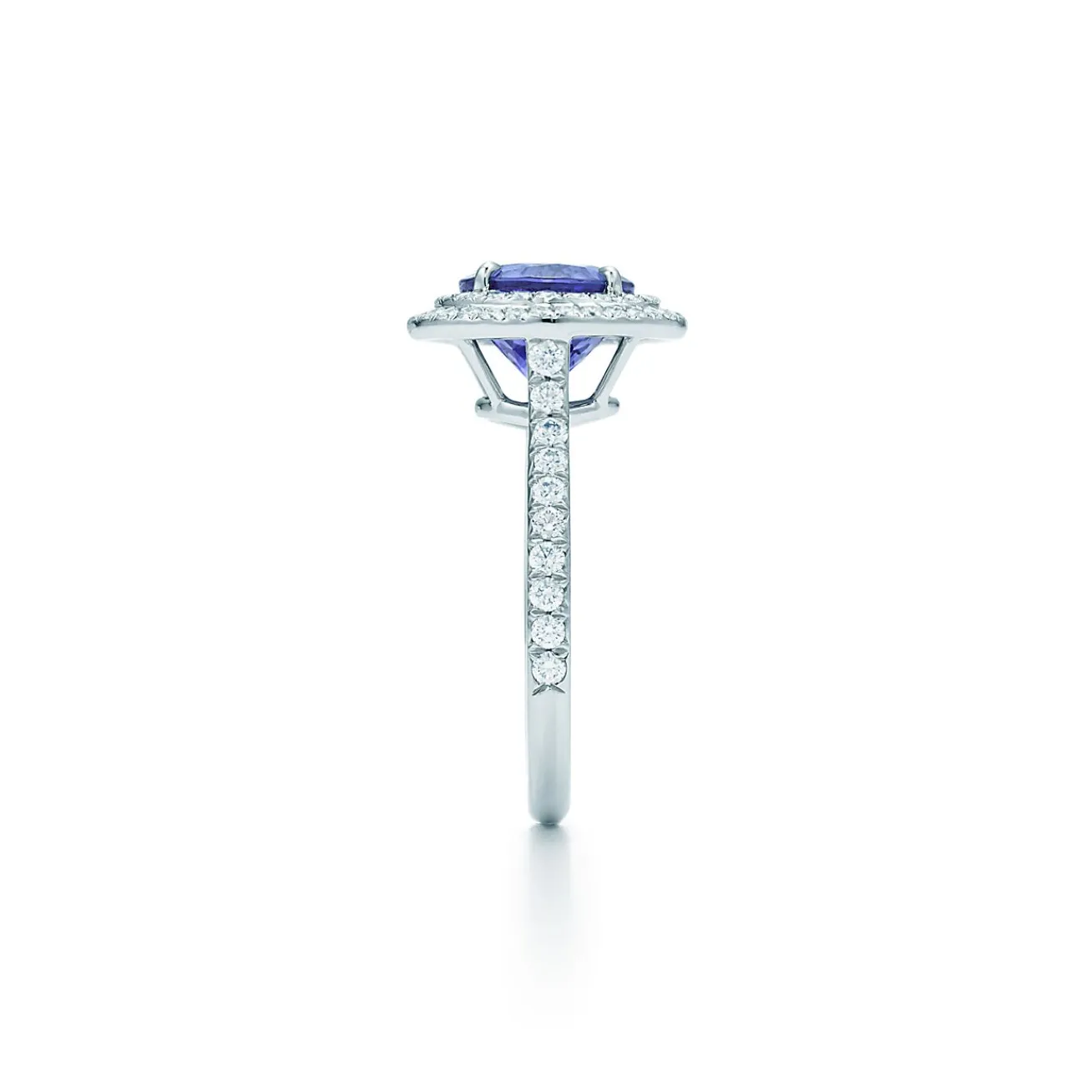 Tiffany & Co. Tiffany Soleste® ring in platinum with a .70-carat tanzanite and diamonds. | ^ Rings|Platinum Jewelry