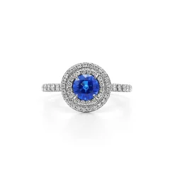 Tiffany & Co. Tiffany Soleste® ring in platinum with a .45-carat sapphire and diamonds. | ^ Rings|Platinum Jewelry