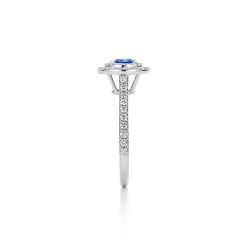 Tiffany & Co. Tiffany Soleste® ring in platinum with a .45-carat sapphire and diamonds. | ^ Rings|Platinum Jewelry