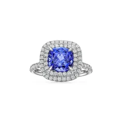 Tiffany & Co. Tiffany Soleste ring in platinum with diamonds and a tanzanite. | ^ Rings|Platinum Jewelry