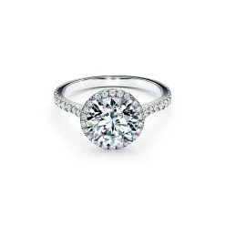 Tiffany & Co. Tiffany Soleste® round brilliant engagement ring in platinum. | ^ Engagement Rings