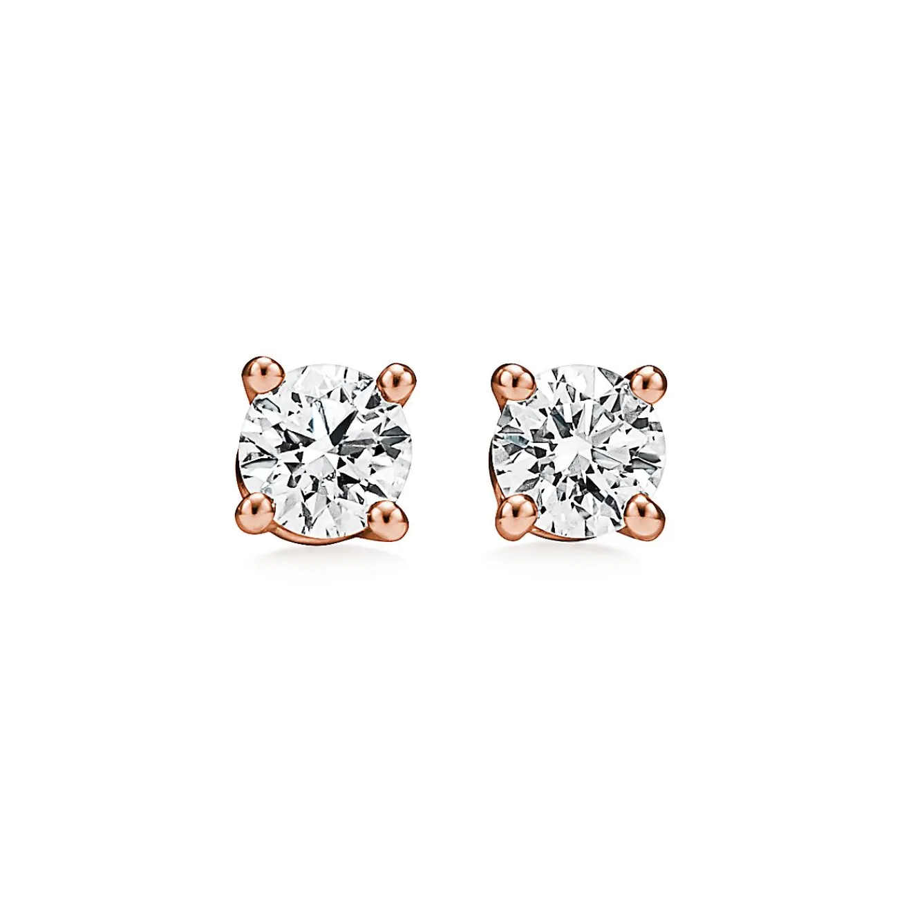 Tiffany & Co. Tiffany Solitaire Diamond Stud Earrings in Rose Gold | ^ Earrings|Gifts for Her