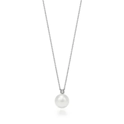 Tiffany & Co. Tiffany South Sea Noble pendant in platinum with a cultured pearl and a diamond. | ^ Necklaces & Pendants|Platinum Jewelry