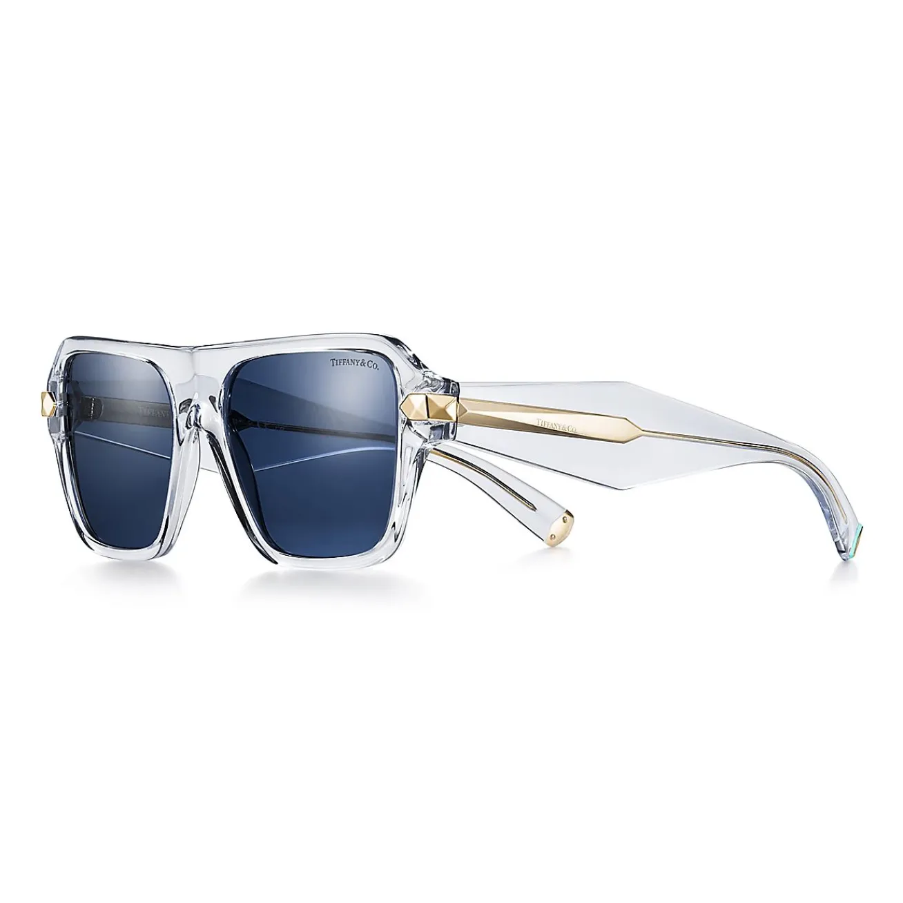 Tiffany & Co. Tiffany Sunglasses in Clear Acetate with Dark Blue Lenses | ^Women Sunglasses|Women's Accessories