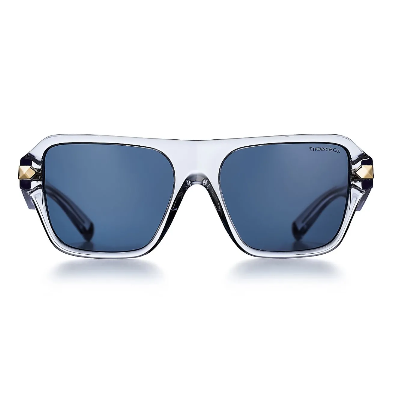 Tiffany & Co. Tiffany Sunglasses in Clear Acetate with Dark Blue Lenses | ^Women Sunglasses|Women's Accessories