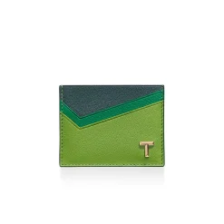 Tiffany & Co. Tiffany T Card Case in Emerald Green Colorblock Leather | ^Women Business Gifts|Small Leather Goods
