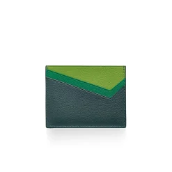 Tiffany & Co. Tiffany T Card Case in Emerald Green Colorblock Leather | ^Women Business Gifts|Small Leather Goods