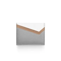 Tiffany & Co. Tiffany T Card Case in Taupe Colorblock Leather | ^Women Business Gifts|Small Leather Goods