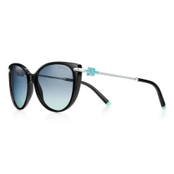 Tiffany & Co. Tiffany T Cat Eye Sunglasses in Black Acetate with Tiffany Blue® Enamel | ^ Tiffany T|Tiffany Blue® Gifts
