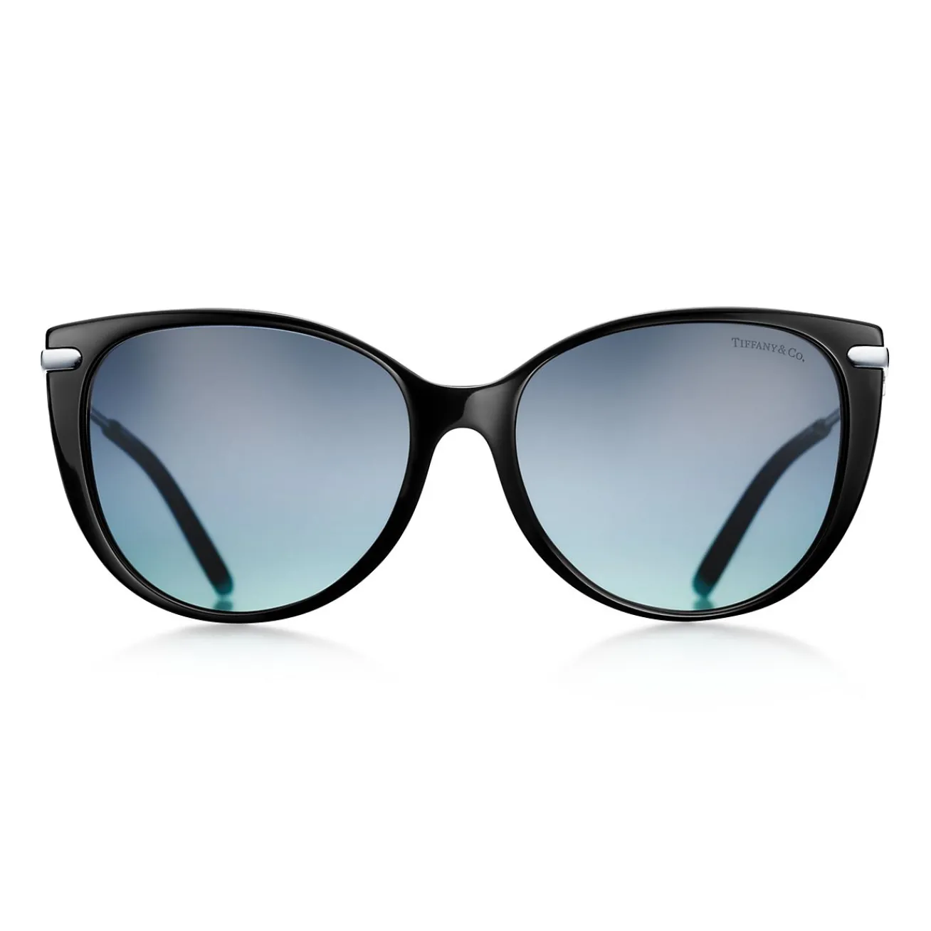Tiffany & Co. Tiffany T Cat Eye Sunglasses in Black Acetate with Tiffany Blue® Enamel | ^ Tiffany T|Tiffany Blue® Gifts