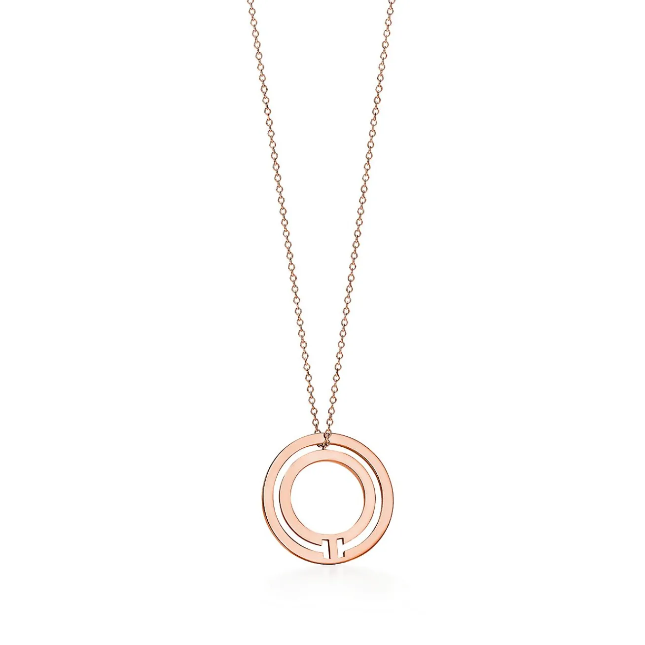 Tiffany & Co. Tiffany T circle pendant in 18k rose gold. | ^ Necklaces & Pendants|Rose Gold Jewelry