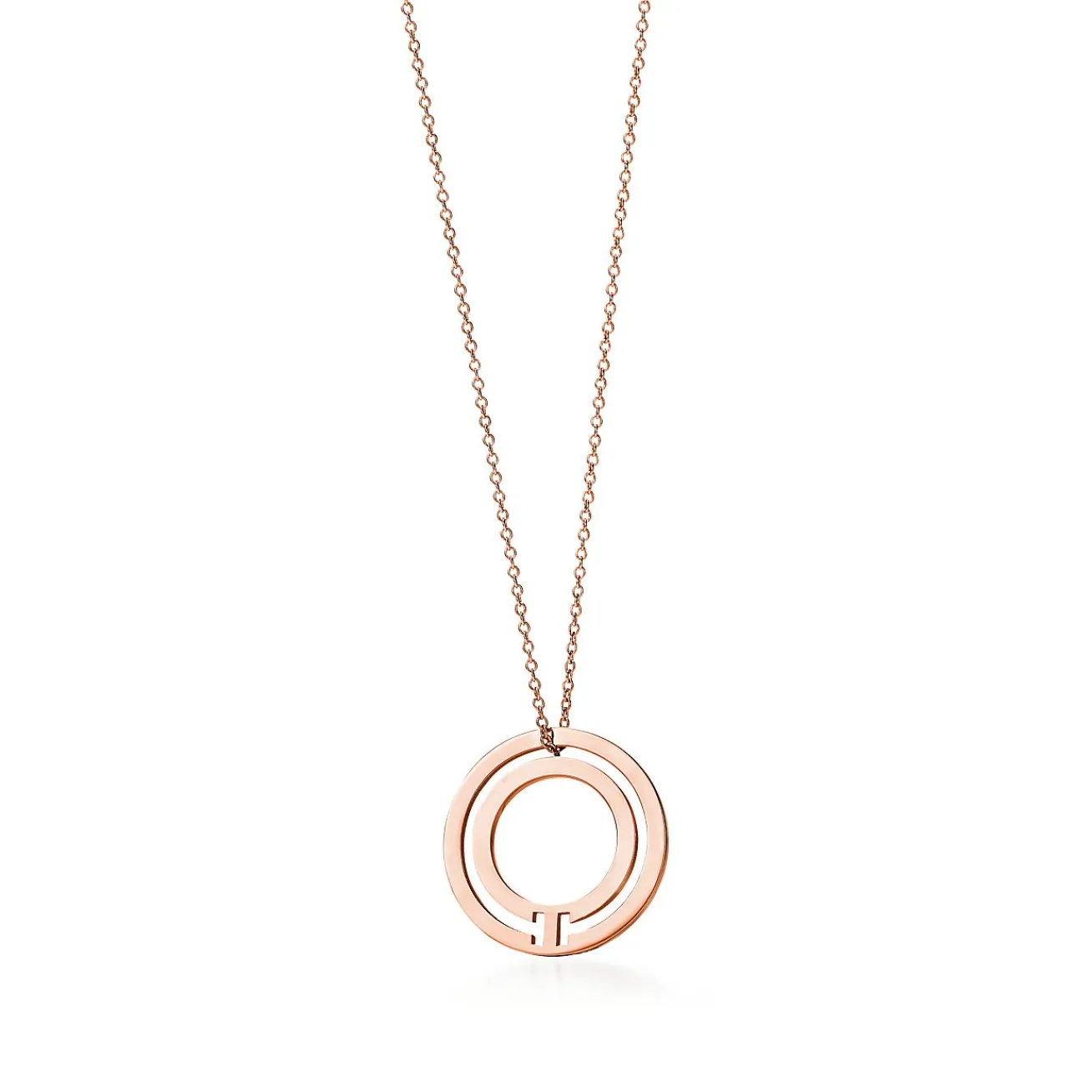 Tiffany & Co. Tiffany T circle pendant in 18k rose gold. | ^ Necklaces & Pendants|Rose Gold Jewelry