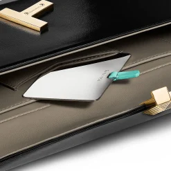 Tiffany & Co. Tiffany T Clutch in Black Leather with a Chain | ^Women Bags|Women's Accessories