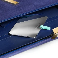 Tiffany & Co. Tiffany T Clutch in Sapphire Blue Suede | ^Women Bags|Women's Accessories