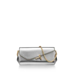 Tiffany & Co. Tiffany T Clutch in Silver-colored Leather on a Chain | ^Women Bags|Women's Accessories