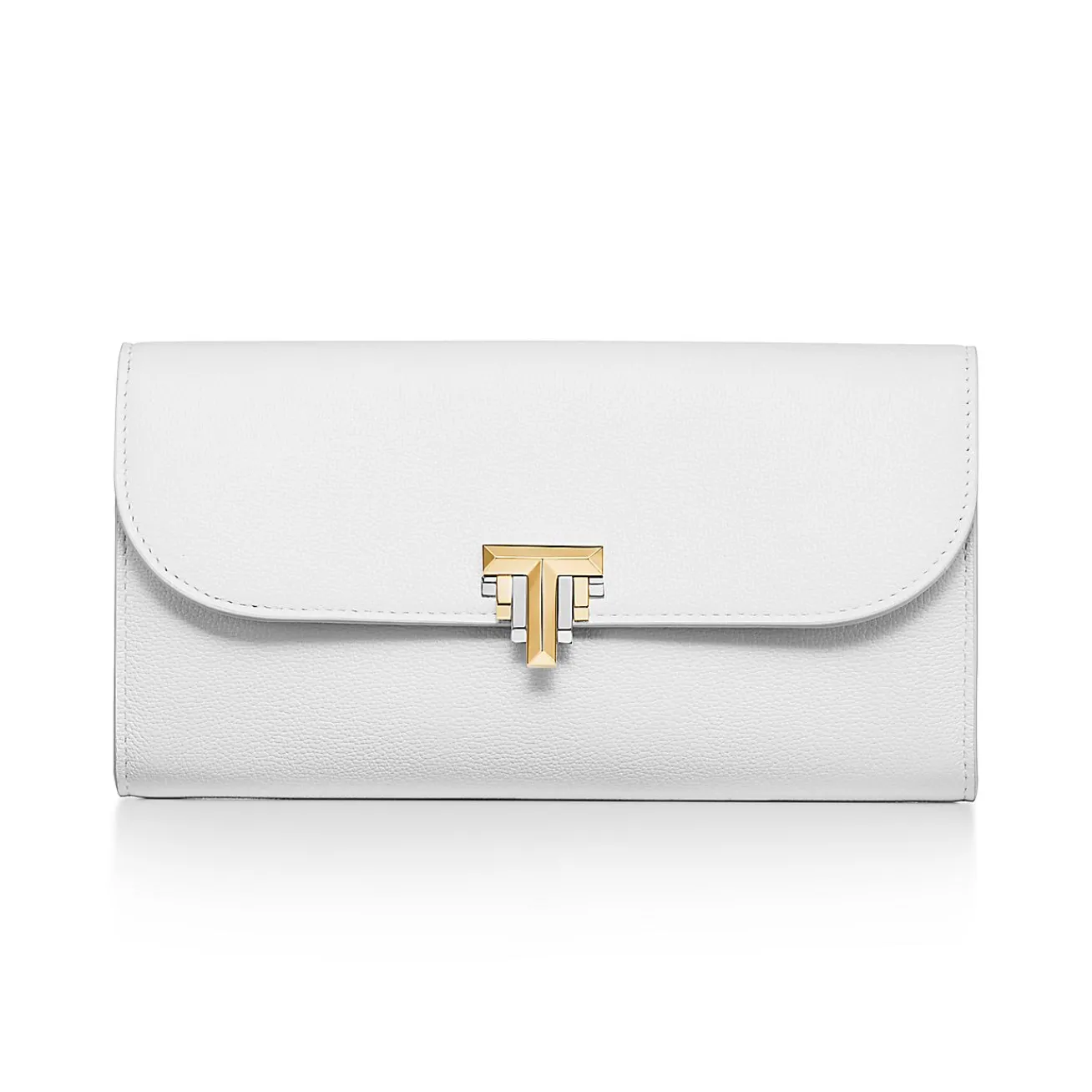 Tiffany & Co. Tiffany T Deco Continental Wallet in White Leather | ^Women Small Leather Goods|Women's Accessories