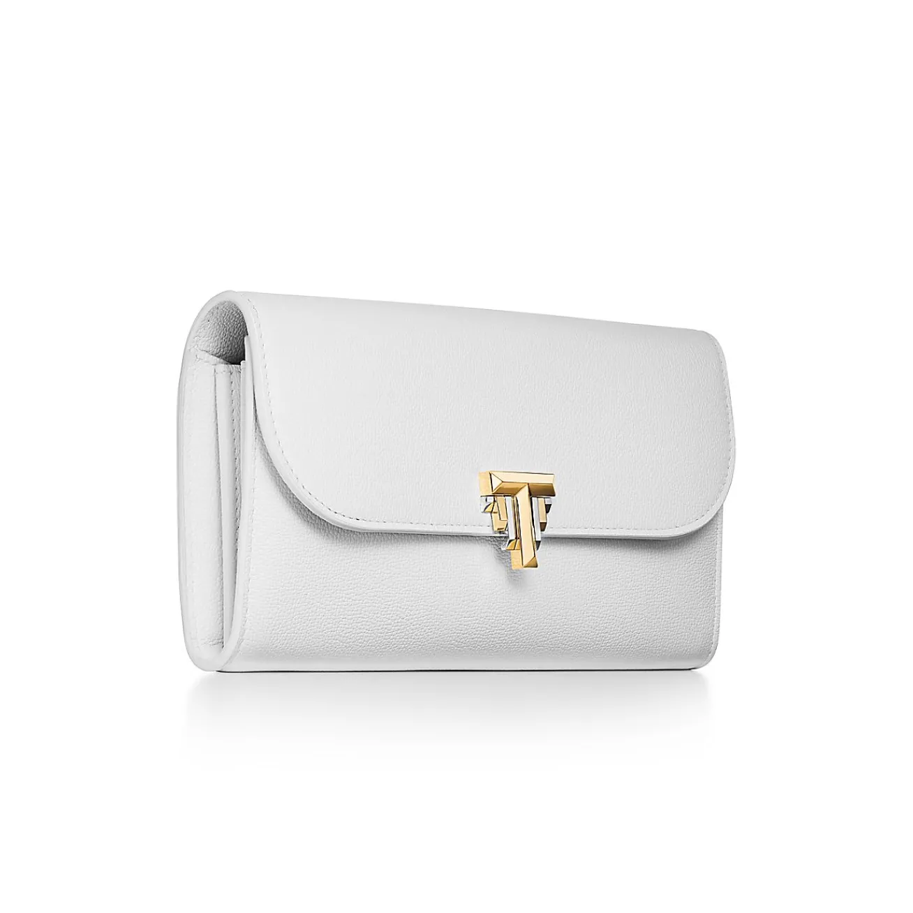 Tiffany & Co. Tiffany T Deco Continental Wallet in White Leather | ^Women Small Leather Goods|Women's Accessories