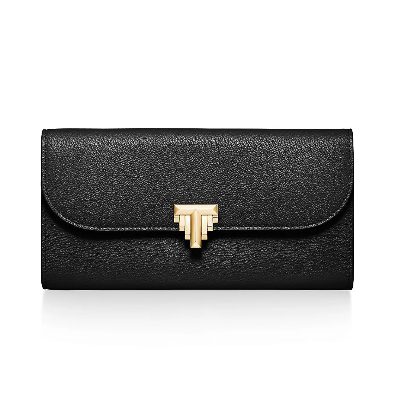 Tiffany & Co. Tiffany T Deco Continental Wallet in Black Leather | ^Women Small Leather Goods|Women's Accessories
