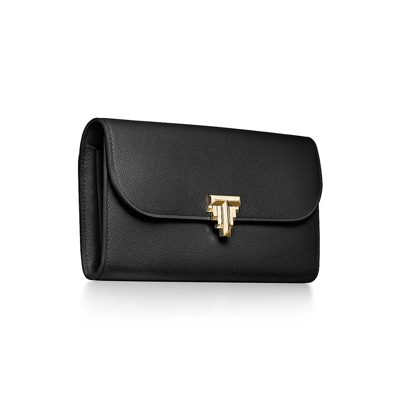 Tiffany & Co. Tiffany T Deco Continental Wallet in Black Leather | ^Women Small Leather Goods|Women's Accessories