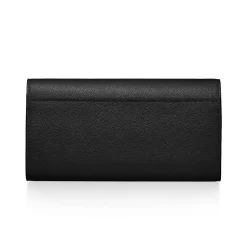 Tiffany & Co. Tiffany T Deco Continental Wallet in Black Leather | ^Women Small Leather Goods|Women's Accessories