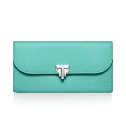 Tiffany & Co. Tiffany T Deco Continental Wallet in Tiffany Blue® Leather | ^Women Small Leather Goods|Women's Accessories
