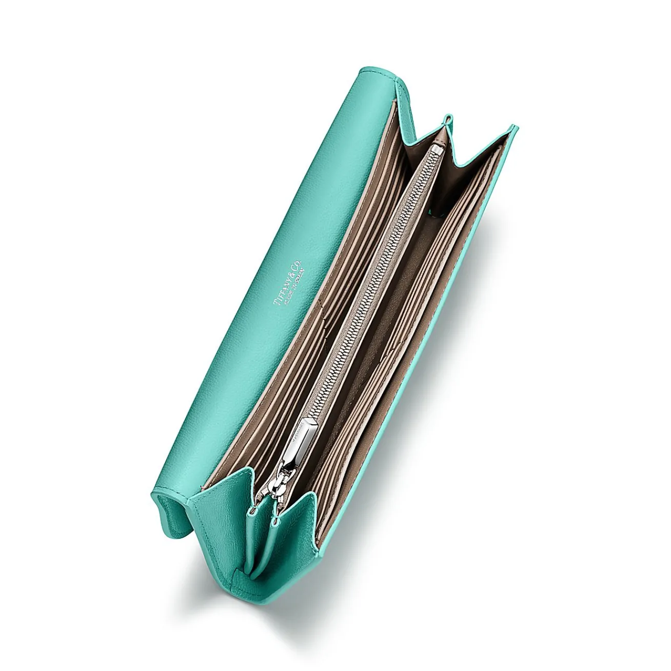 Tiffany & Co. Tiffany T Deco Continental Wallet in Tiffany Blue® Leather | ^Women Small Leather Goods|Women's Accessories