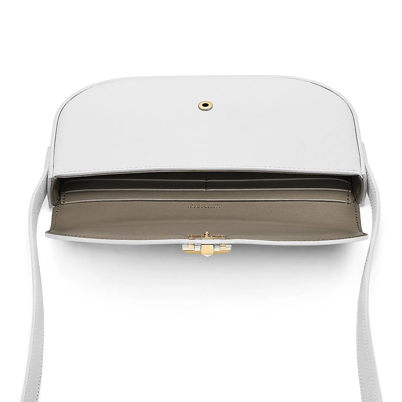 Tiffany & Co. Tiffany T Deco Crossbody Wallet in White Calf Leather | ^Women Small Leather Goods|Women's Accessories