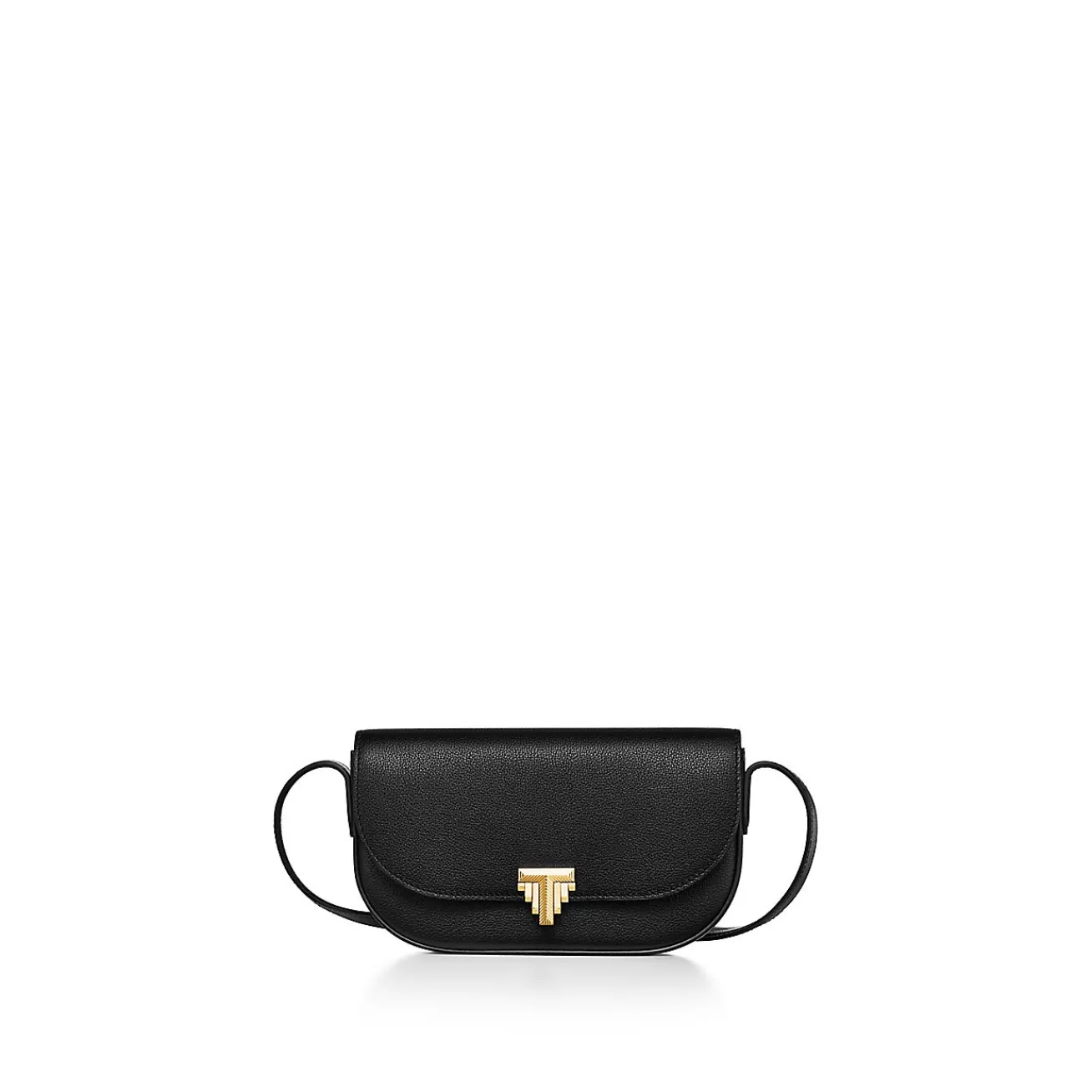 Tiffany & Co. Tiffany T Deco Crossbody Wallet in Black Calf Leather | ^Women Small Leather Goods|Women's Accessories