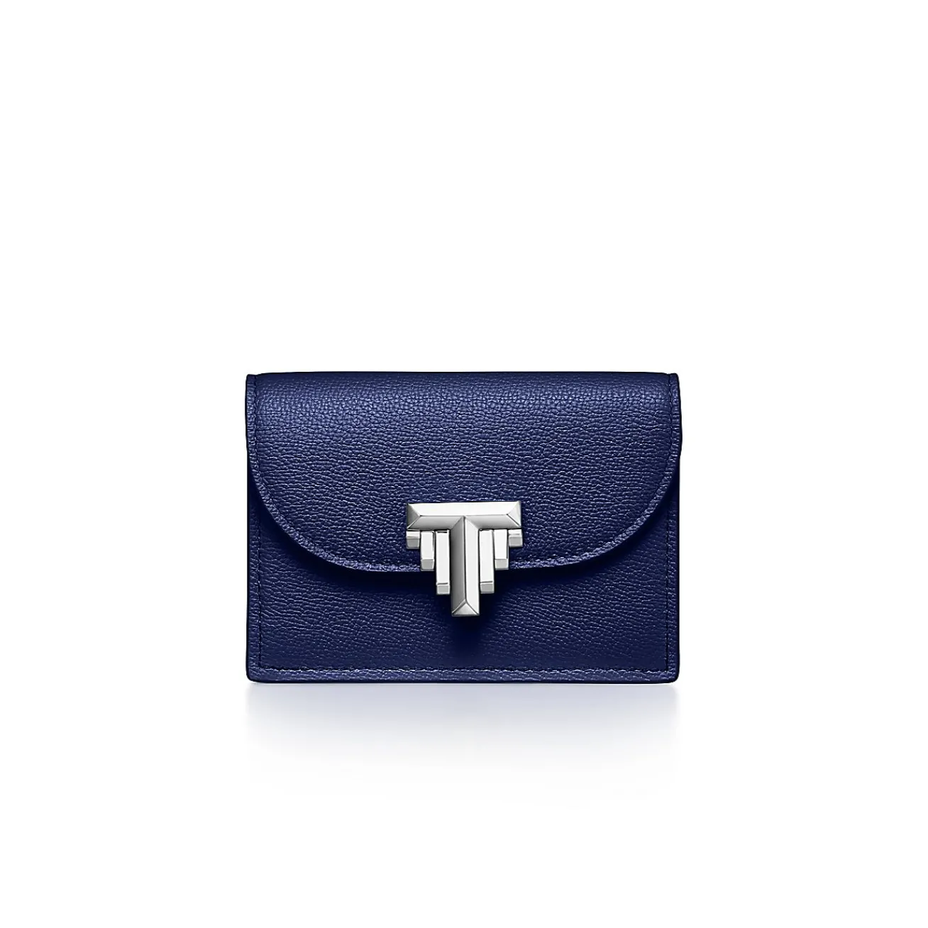 Tiffany & Co. Tiffany T Deco Flap Card Holder in Sapphire Blue Leather | ^Women Small Leather Goods|Women's Accessories